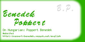 benedek poppert business card